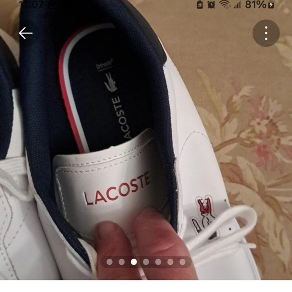 Lacoste Mens Power Court Tri Color Leather Sneaker Sz9.5 EUC - Picture 3 of 8